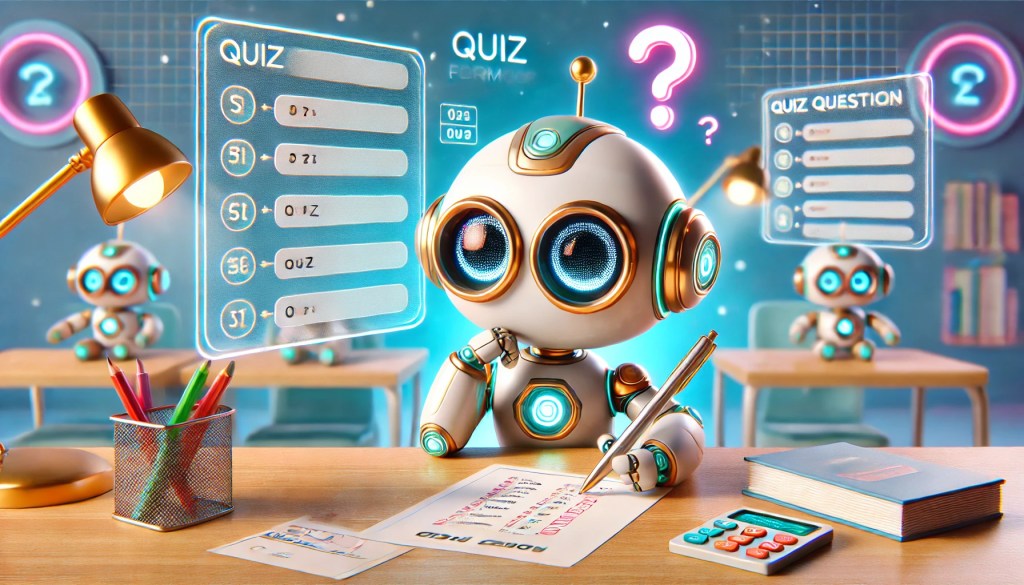 Söt robot som gör ett prov